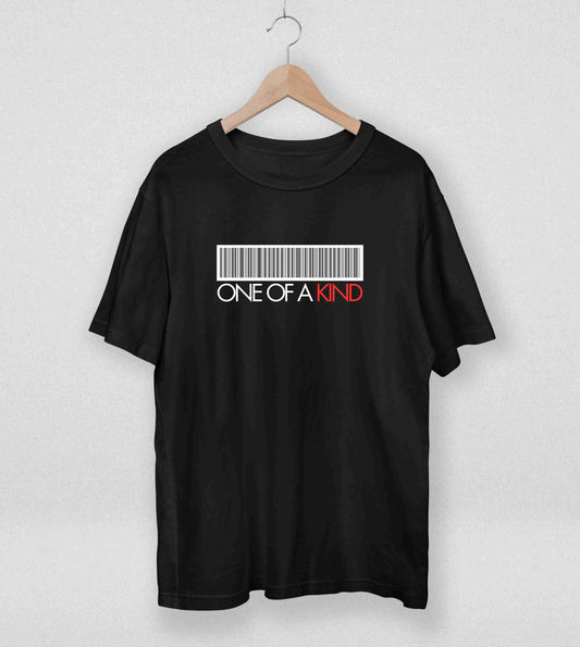 Motivational Quote Oversized Tee - One of a Kind Barcode" | Distinctive Casual Wear